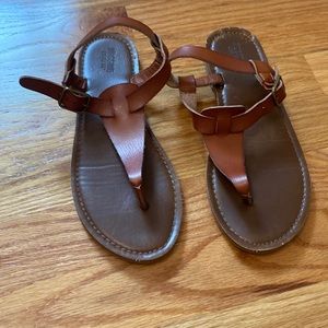 brown sandals slightly worn size 6.5 adjustable sandals